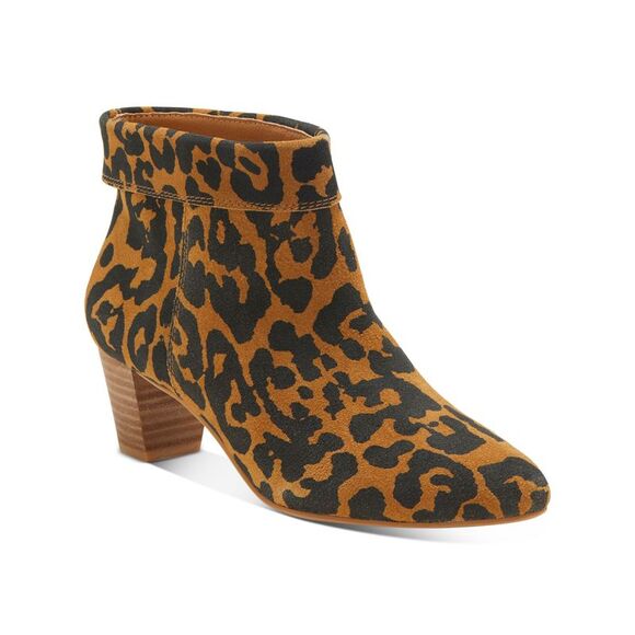 LUCKY BRAND Womens Beige Zaprika Slip On Leather Dress Booties 5.5 M